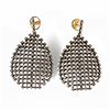 Image 2 : Diamond, blackened silver, 18k gold earrings
