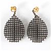 Image 3 : Diamond, blackened silver, 18k gold earrings