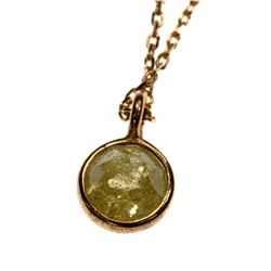 Rose-cut diamond and 18k gold pendant with chain