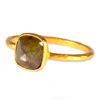 Image 2 : Colored diamond and 18k gold solitaire ring