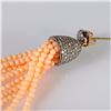 Image 2 : Coral, diamond, silver & 14k gold tassel earrings