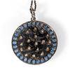 Image 3 : Sapphire, diamond and blackened silver pendant with chain