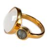 Image 1 : Labradorite, moonstone and vermeil silver ring