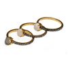 Image 1 : Trio of gem-set, diamond, vermeil silver stackable rings