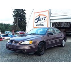 A12E --  2000 PONTIAC GRAND AM , Brown , 146167  KM's