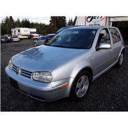 K3 --  2001 VW GOLF GLS , Silver , 117110  KM's