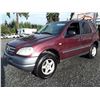 Image 1 : A12J --  1999 MERCEDES ML320  , Red , 230726  KM's "NO RESERVE"