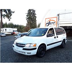 A12F --  2003 CHEVROLET VENTURE , White , 198403  KM's "NO RESERVE"