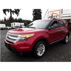 H3 --  2012 FORD EXPLORER XLT , Red , 163528  KM's