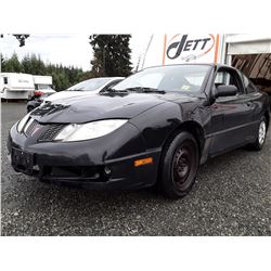 A11 --  2005 PONTIAC SUNFIRE  , Black , 265063  KM's "NO RESERVE"