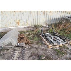 Truck Tool Box, Tire Chain, ROP for Utitlity Tractor, Utility Trailer Tie, 2 Load Jacks, & Fire Bric