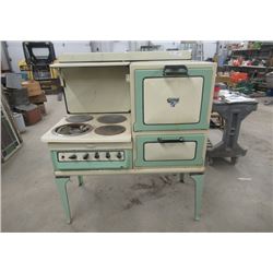 Vintage Early Elec Stove - Northern Electric Gurney Oven , Stove Top & Oven - Gorgeous Colors 50" h 