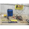 Image 1 : Mastercraft Elec Heater, Booster Cables, Wipers & Metal Yard Decor