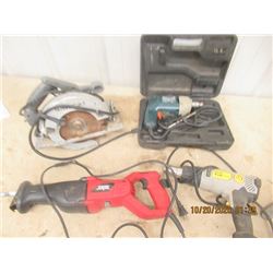 4 Items - Skil Reciprocating Saw, Circ Saw, Drill & Fat Max Heat Gun