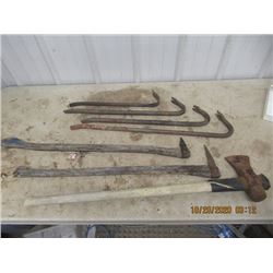 4 Wrecking Bars, 2 Pick A Roos & Splitting Axe