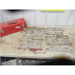 49 Wrenches, & Red Metal Tool Box