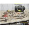 Image 1 : Vice Grips, Pliers, Tin Snips, Hack Saw Chisels, Punches Gear Pullers, & Tool Box