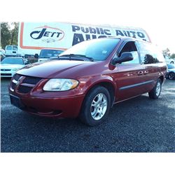 A9 --  2004 DODGE GRAND CARAVAN SE , Red , 223449  KM's