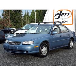 A12I --  1999 CHEVROLET MALIBU , Blue , 236333  KM's