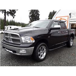 E6B --  2010 DODGE/RAM 1500 LARAMIE CREW CAB 4X4, BLACK, 195,148 KMS