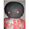 Image 1 : Black cloth doll early with tiny old button #1225630