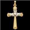 Image 1 :  14k Gold CROSS Pendant  CLADDAGH  #1225752