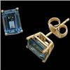 Image 1 :  14K  Earrings BLUE TOPAZ Earstuds 2 CARATS! #1225780