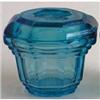 Image 1 : Egyptian Intaglio Turquoise Glass Powder Jar #1225836