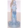 Image 1 : Blue Depression Glass Seated Lady Flower Frog  #1225846