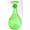 Image 1 :  Hocking Green Depression Glass Ribbed Decanter#1225892