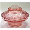 Image 1 : Pink Machine Age Depression Glass Powder Jar #1226020