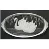 Image 1 : SWANS Clear and Satin Pressed Glass Vanity Tray#1226087