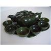 Image 1 : Chinese carved spinach  jade teapot & cup #1226267