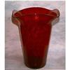 Image 1 : RUBY COLORED CRACKLE GLASS VASE #1226446