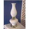 Image 1 : Milk Glass Hobnail Lamp Brass Base #1226586