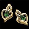 Image 1 : 14K  EARRINGS  Chatham EMERALD ONE CARAT! #1237005