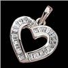 Image 1 : WhiteGold HEART Pendant DIAMOND BAGUETTES #1237064