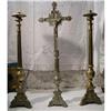 Image 1 : 3 Religious Pieces of 2 Candlestick and cross  #1237196
