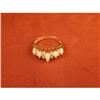 Image 1 : Delicate Estate 14K YG Diamond Opal Ring Band #1237270
