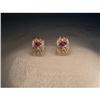 Image 1 : Estate 14K WG Ruby Diamond Etruscan Earrings #1237293