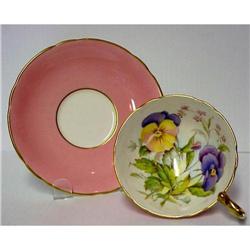 Aynsley Cup & Saucer Artist Signed  #1258439