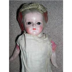 Early glass eyes Papier Mache Doll #1258452