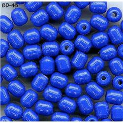 2000 VINTAGE BLUE BARREL GLASS BEADS 6mm #45 #1258583