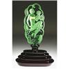 Image 1 : CZECH DECO PERFUME BOTTLE GREEN "TAHITI NYMPH" #1258624