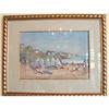 German Friedrich Feigl "Beach" Gouache d.1945 #1258869