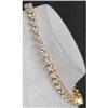 Image 1 : Estate Heart Style Diamond Tennis Bracelet Gold#1259168