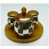 Image 1 : Bakelite Mustard Color Cruet Set with Silver #1271634