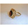 Estate 14K YG Gold Filigree Huge Garnet Ring #1271853