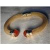 Image 1 : Estate 14K YG Gold Carnelian Bangle Bracelet #1271908