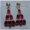 Image 1 : Glamorous Deco Ruby Chandelier Earrings #1272123